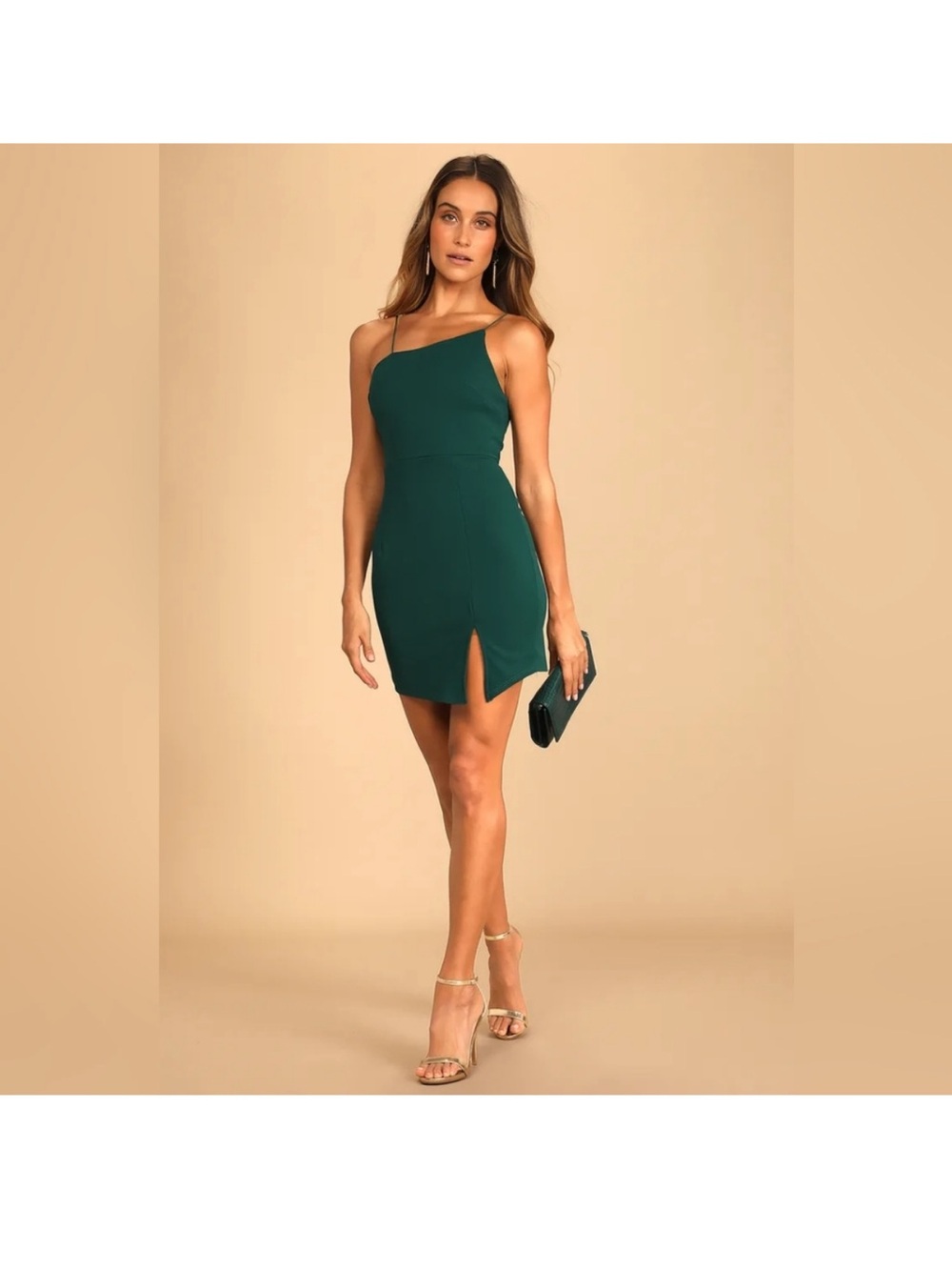 NWT Lulu's Green One-Shoulder Mini Dress